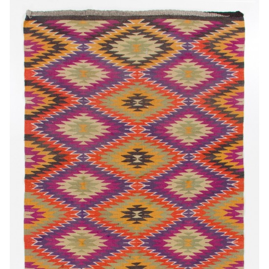 Dazzling Anatolian Kilim, Flat-Weave Rug