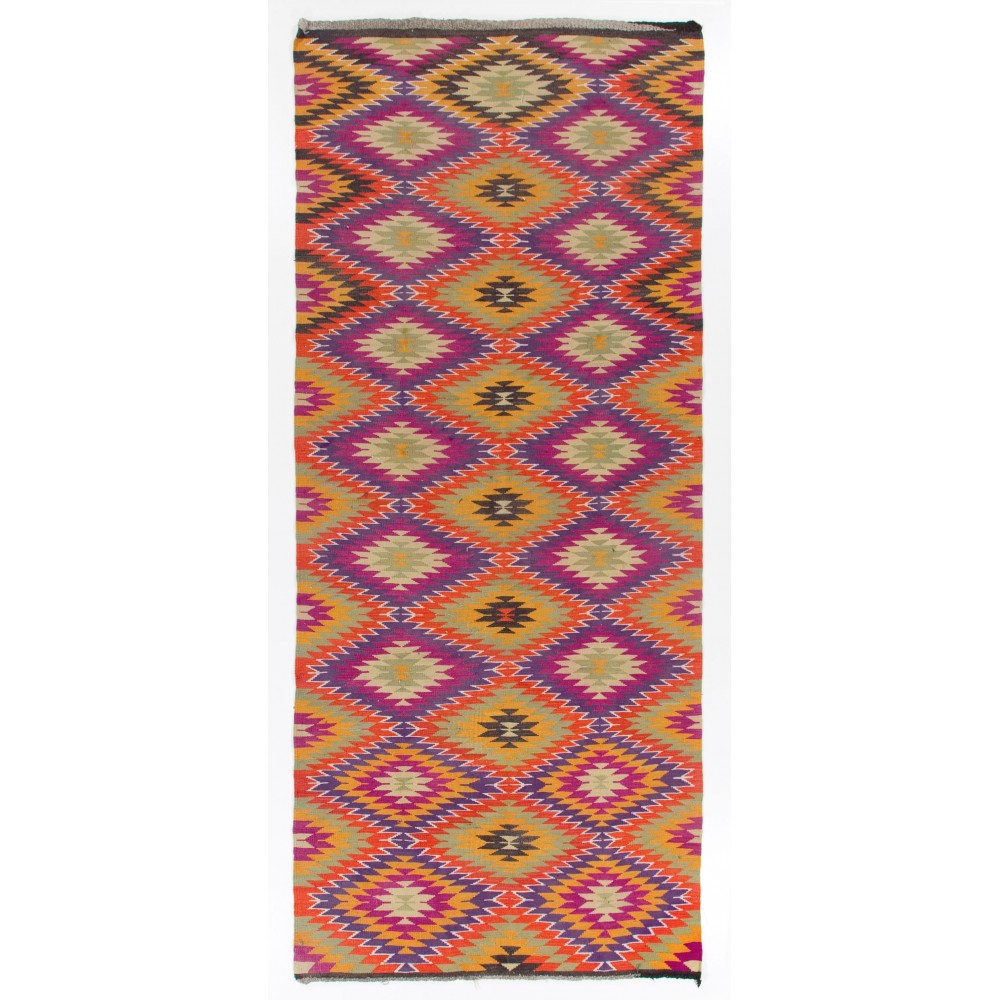 Dazzling Anatolian Kilim, Flat-Weave Rug