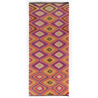 Dazzling Anatolian Kilim, Flat-Weave Rug