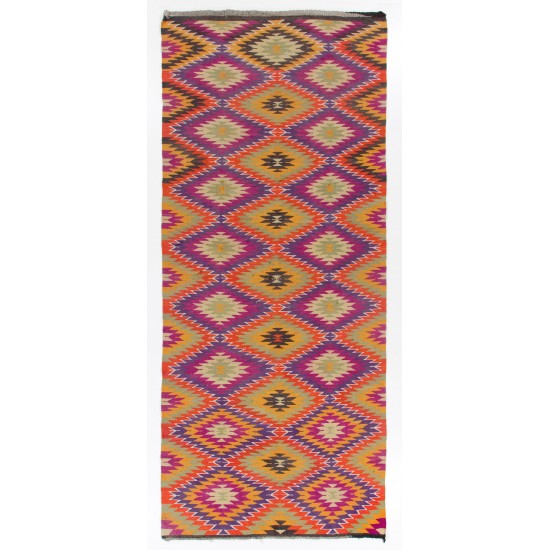 Dazzling Anatolian Kilim, Flat-Weave Rug