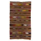 Colorful Hand-woven Vintage Turkish Kilim (Flat-weave), All Wool Colorful Hand-woven Vintage Turkish Kilim (Flat-weave), All Wool