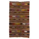 Colorful Hand-woven Vintage Turkish Kilim (Flat-weave), All Wool