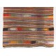 Colorful Vintage Handmade Boho Kilim Rug, Flat-weave Eclectic Style Carpet