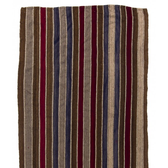 Banded Vintage Anatolian Kilim Runner