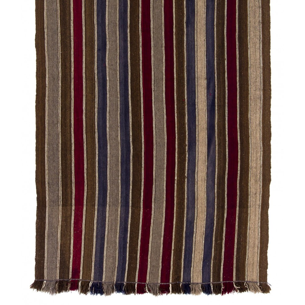 Vintage Striped Turkish Kilim Rug, Hand-Woven Runner