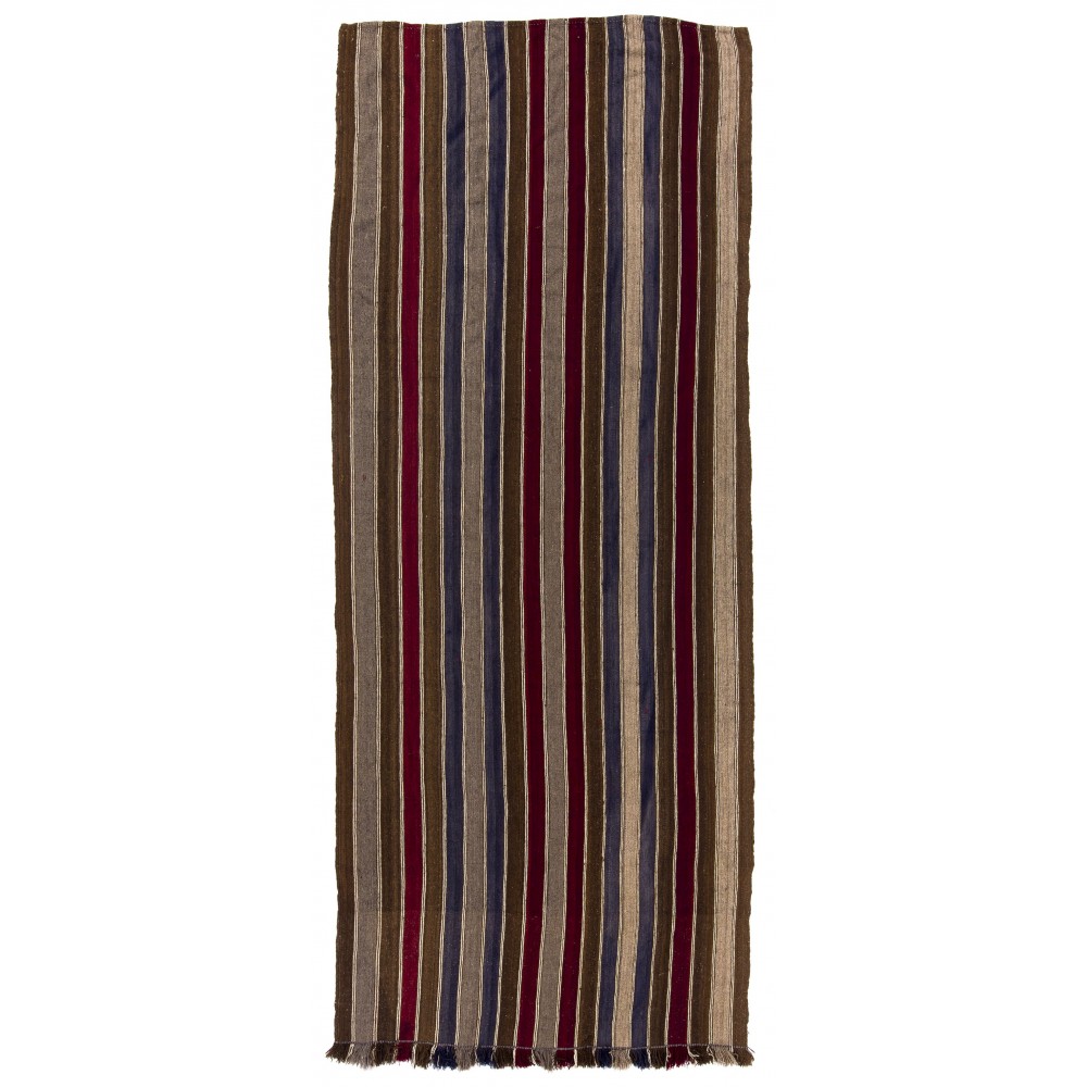 Vintage Striped Turkish Kilim Rug, Hand-Woven Runner