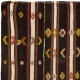 Hand-Woven Vintage Banded Nomadic Kilim, Flat-Weave Turkish Wool Rug