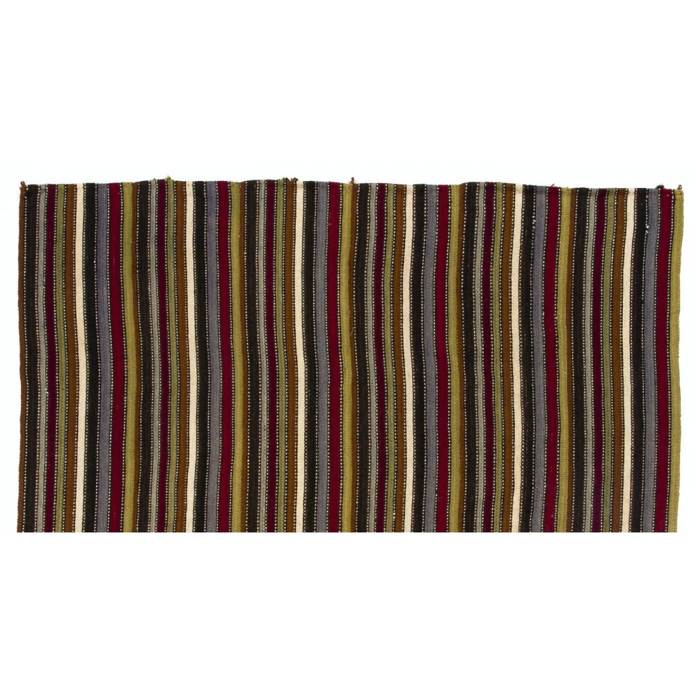Vintage Striped Flat-Woven Kilim Rug