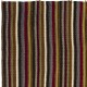 Vintage Handwoven Turkish Kilim, Multicolored Striped Flatweave Rug, 100% Wool