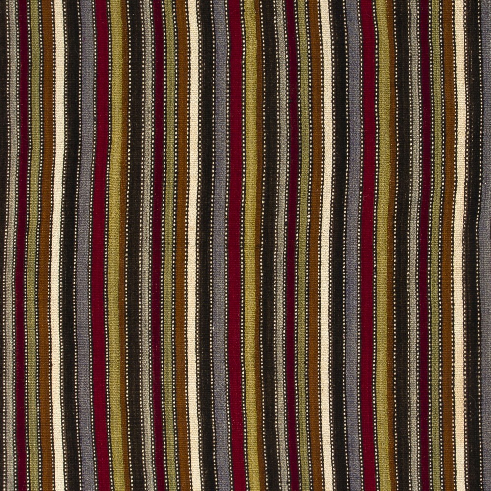 Vintage Handwoven Turkish Kilim, Multicolored Striped Flatweave Rug, 100% Wool