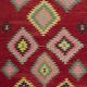 Vintage Handwoven Turkish Kilim, Colorful Flatweave Rug, 100% Wool