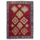 Colorful Vintage Western Anatolian Kilim, Flat-Weave Wool Rug