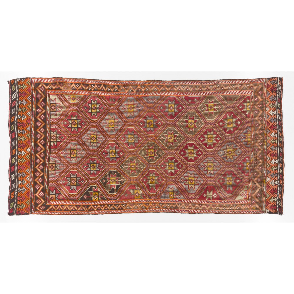MidCentury Jijim Rug with Interlocking Stars and Diamonds