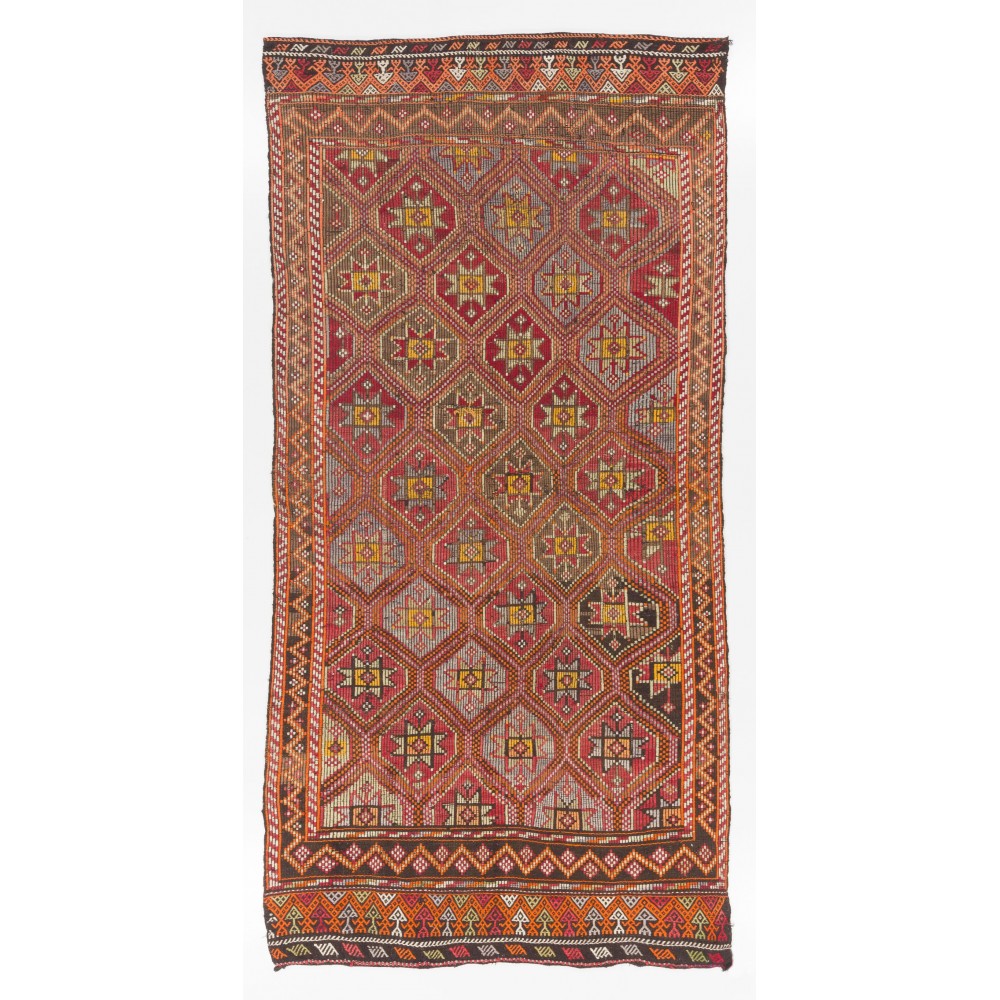 MidCentury Jijim Rug with Interlocking Stars and Diamonds