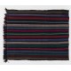 Hand-woven Vintage Anatolian Kilim (Flat-weave) with Vertical Bands, All Wool