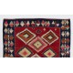 Colorful Vintage Anatolian Kilim, Flat-Weave Nomadic Rug