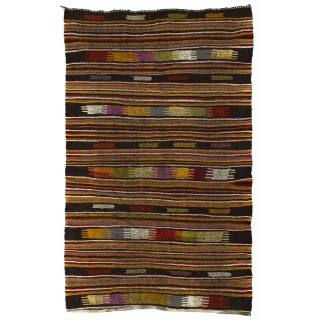 Vintage Hand-Woven Nomadic Anatolian Kilim Rug