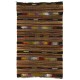 Vintage Hand-Woven Nomadic Anatolian Kilim Rug