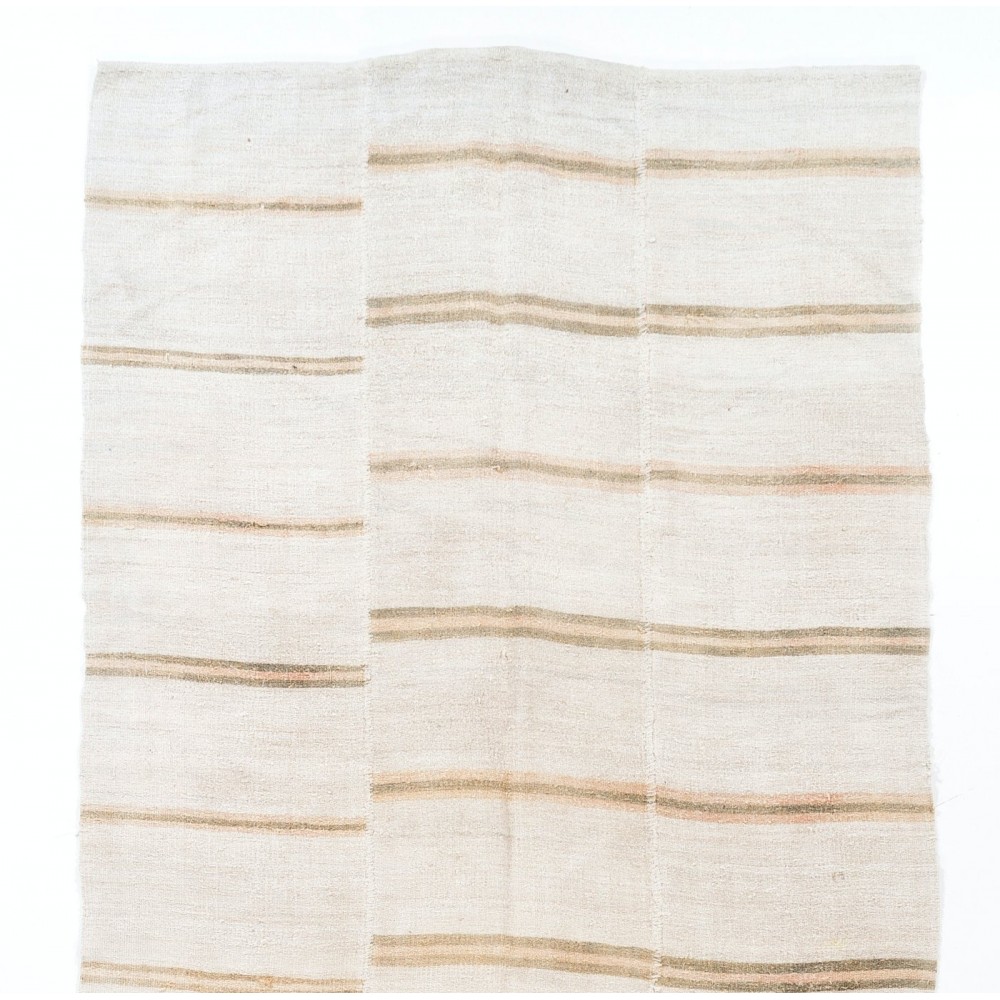 Vintage Striped Anatolian Kilim Made of Hemp