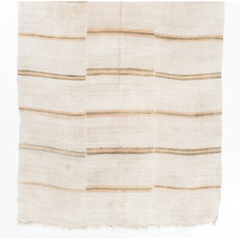 Vintage Striped Anatolian Kilim Made of Hemp
