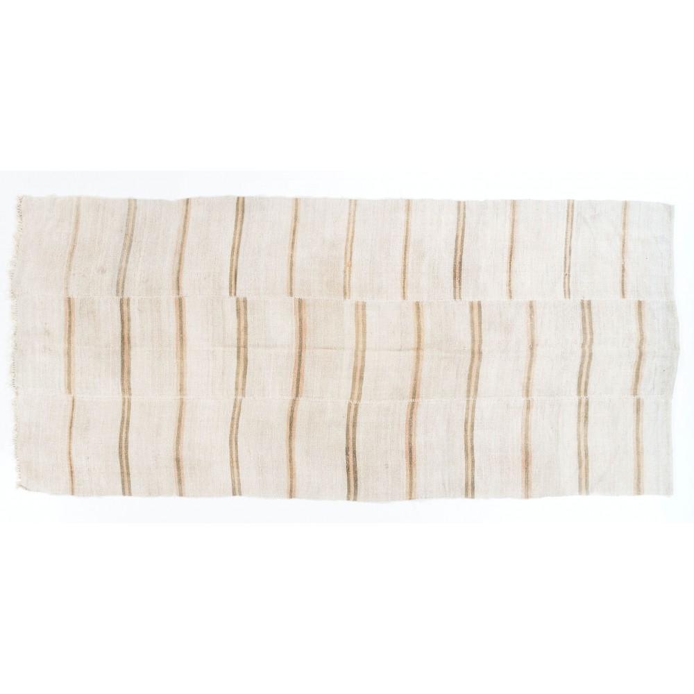 Vintage Striped Anatolian Kilim Made of Hemp