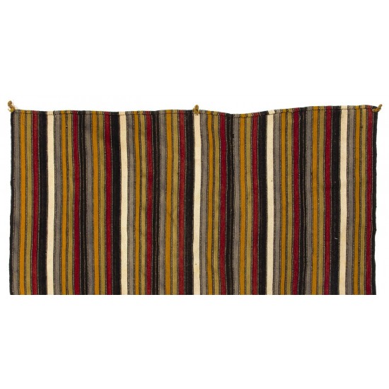 Vintage Nomadic Anatolian Flat-Woven Kilim Rug