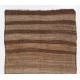 Banded Vintage Anatolian Kilim Runner. Brown, Gray, Orange color wool Banded Vintage Anatolian Kilim Runner. Brown, Gray, Orange color wool