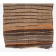 Banded Vintage Anatolian Kilim Runner. Brown, Gray, Orange color wool Banded Vintage Anatolian Kilim Runner. Brown, Gray, Orange color wool