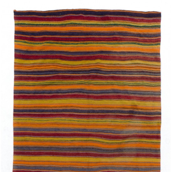 Hand-woven Vintage Central Anatolian Kilim (Flat-weave), 100% Wool