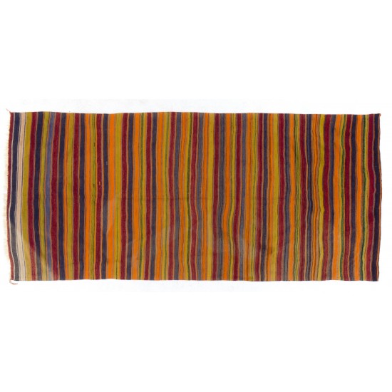Hand-woven Vintage Central Anatolian Kilim (Flat-weave), 100% Wool Hand-woven Vintage Central Anatolian Kilim (Flat-weave), 100% Wool