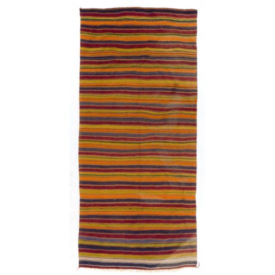 Hand-woven Vintage Central Anatolian Kilim (Flat-weave), 100% Wool