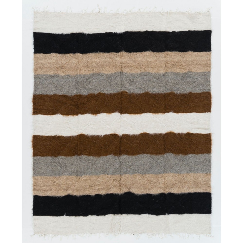 Soft Mohair Wool Kilim Rug, Floor Covering, Bed Cover, Sofa Throw
