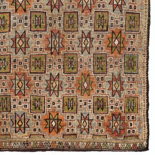 Handwoven Turkish Kilim, Colorful Geometric Flatweave Rug, 100% Wool