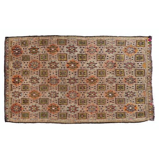 Colorful Geometric Design Anatolian Kilim Rug Colorful Geometric Design Anatolian Kilim Rug