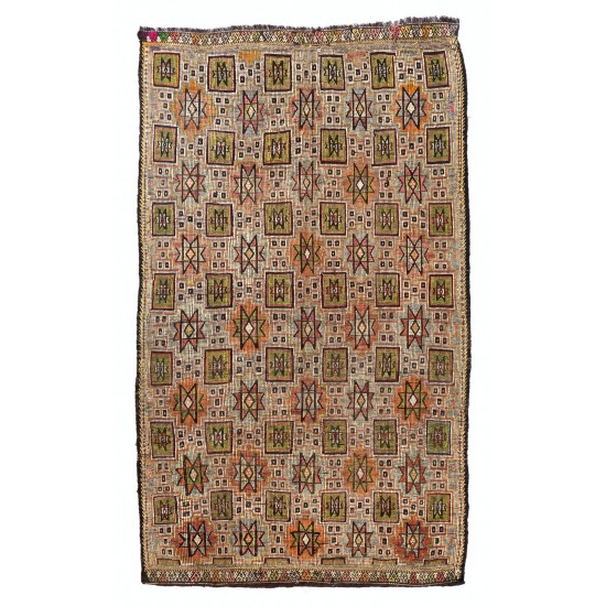 Colorful Geometric Design Anatolian Kilim Rug Colorful Geometric Design Anatolian Kilim Rug