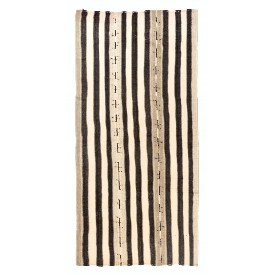 Vintage Anatolian Kilim Rug with Vertical Bands