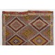 Colorful Geometric Design Anatolian Kilim Rug, Vintage Jijim