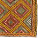 Vintage Handwoven Turkish Jijim Kilim, Colorful Diamond Pattern Flatweave Rug, 100% Wool