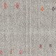 Vintage Handwoven Turkish Kilim, Neutral Gray Flatweave Wool Rug with Colorful Motifs