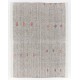 Vintage Goat Hair and Hemp Kilim, Handmade Turkish Kilim Rug in Gray Color