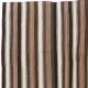 Vintage Handwoven Turkish Kilim, Vertical Banded Flatweave Rug, 100% Wool