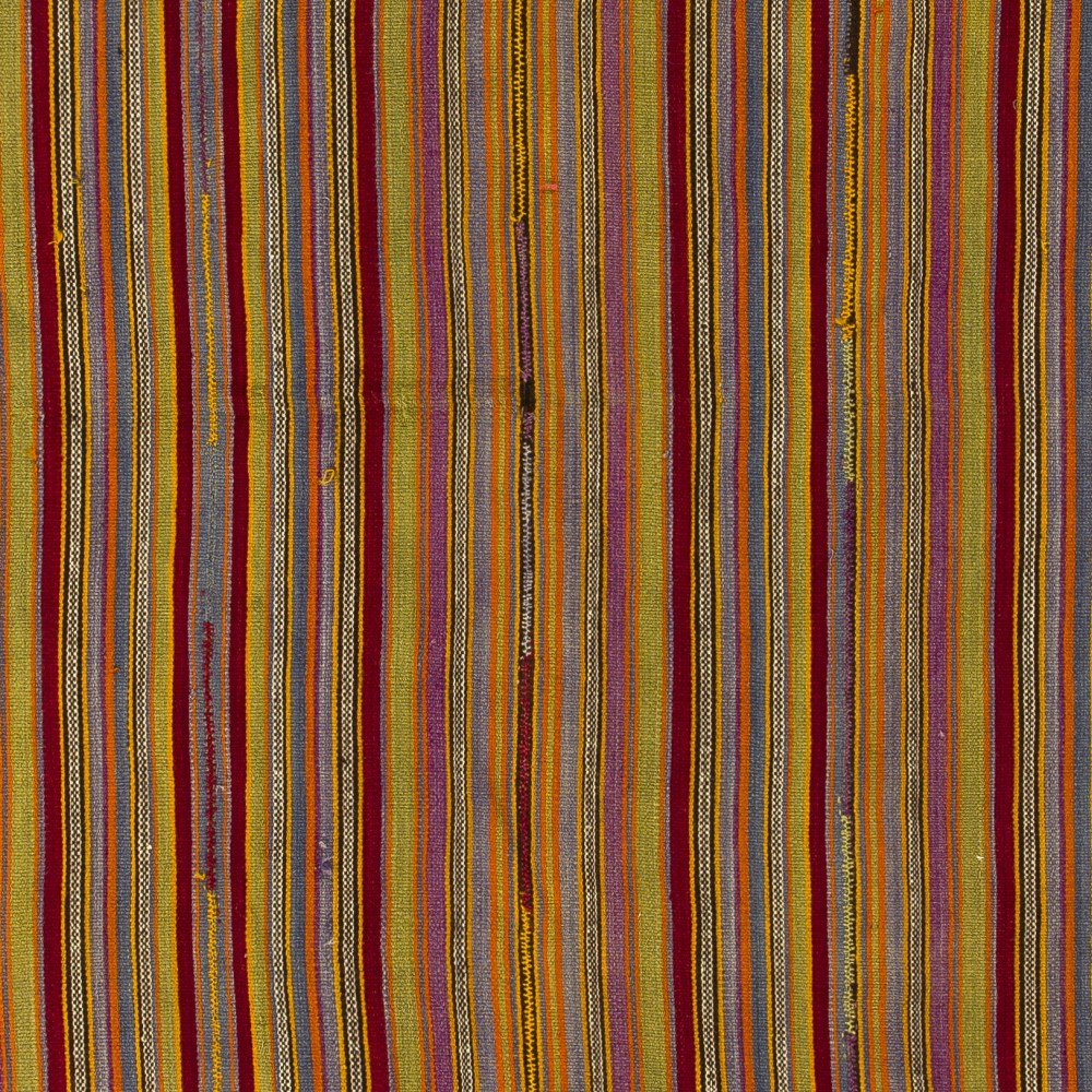 Vintage Handwoven Turkish Kilim, Colorful Striped Flatweave Rug, 100% Wool Vintage Handwoven Turkish Kilim, Colorful Striped Flatweave Rug, 100% Wool