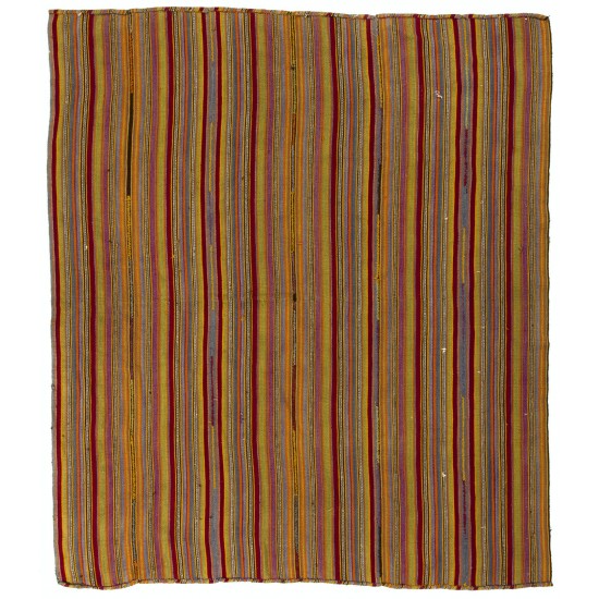 Striped Vintage Kilim, Flat-weave Rug