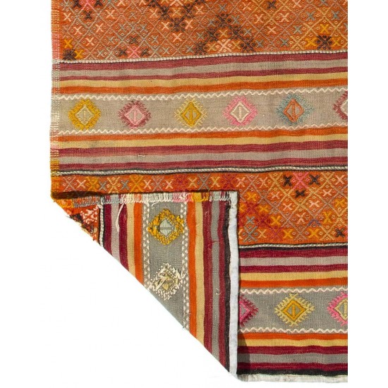 Nomadic Anatolian Kilim, Flat-Woven Wool Rug