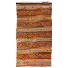 Nomadic Anatolian Kilim, Flat-Woven Wool Rug