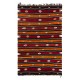 Banded Vintage Handmade Anatolian Kilim, Flat-weave Rug, Red, Orange & Black colors