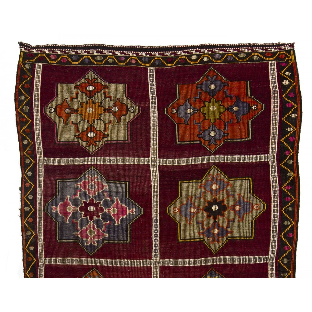Hand-woven Turkish Kilim, Vintage Flat-Weave Rug