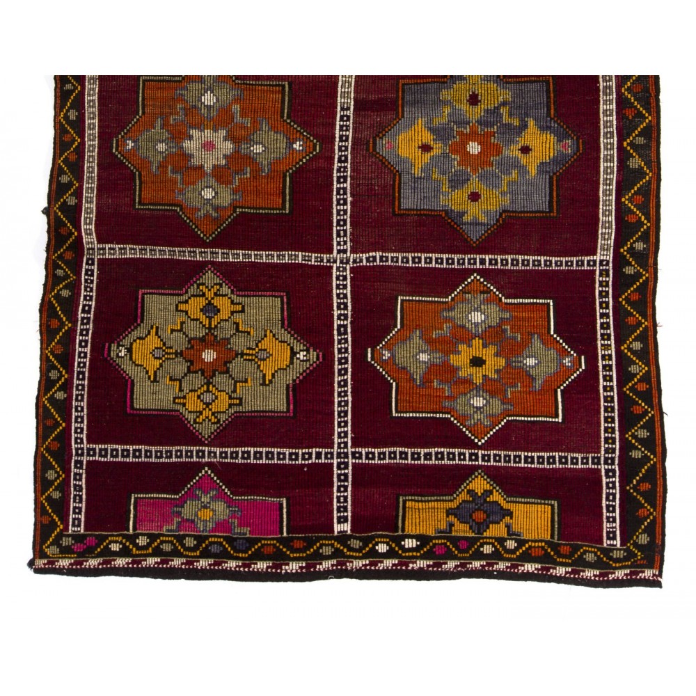 Hand-woven Turkish Kilim, Vintage Flat-Weave Rug