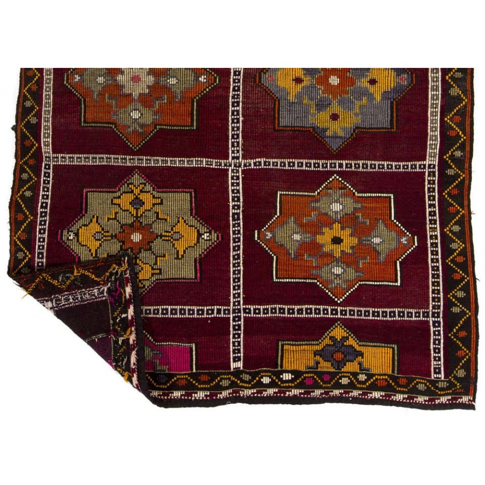 Hand-woven Turkish Kilim, Vintage Flat-Weave Rug