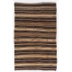 Banded Vintage Anatolian Kilim Rug. 100% Wool